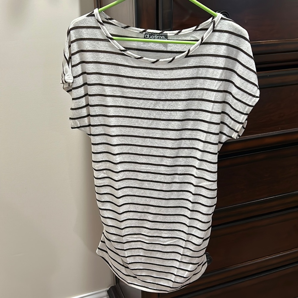 Classic Black and White Maternity Top